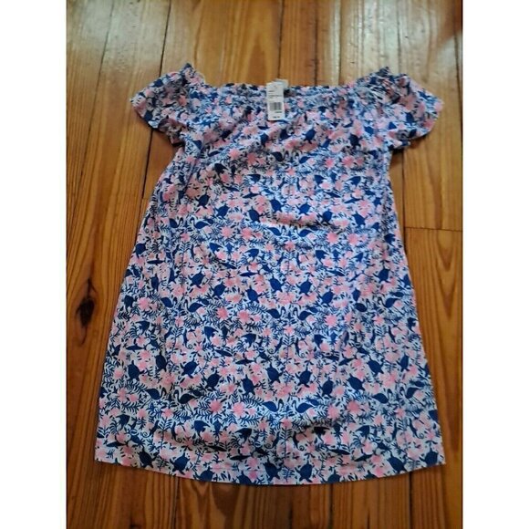 Vineyard Vines Women's Palm Print Off Shoulder Linen Blend Mini Beach Cruise - Picture 1 of 2